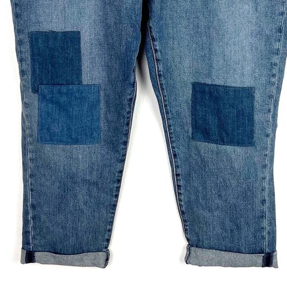 Universal Thread Boyfriend Jeans Slim Hip Thigh Tapered Leg Crop Rolled 16 Reg - Picture 3 of 6